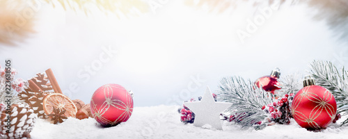 Christmas decoration panorama banner design