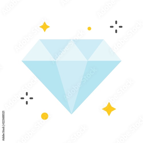 shiny diamond icon with glitter