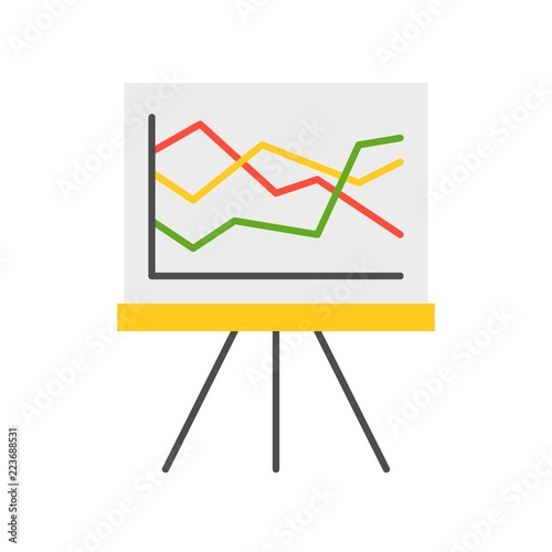 graph on board and stand, information icon