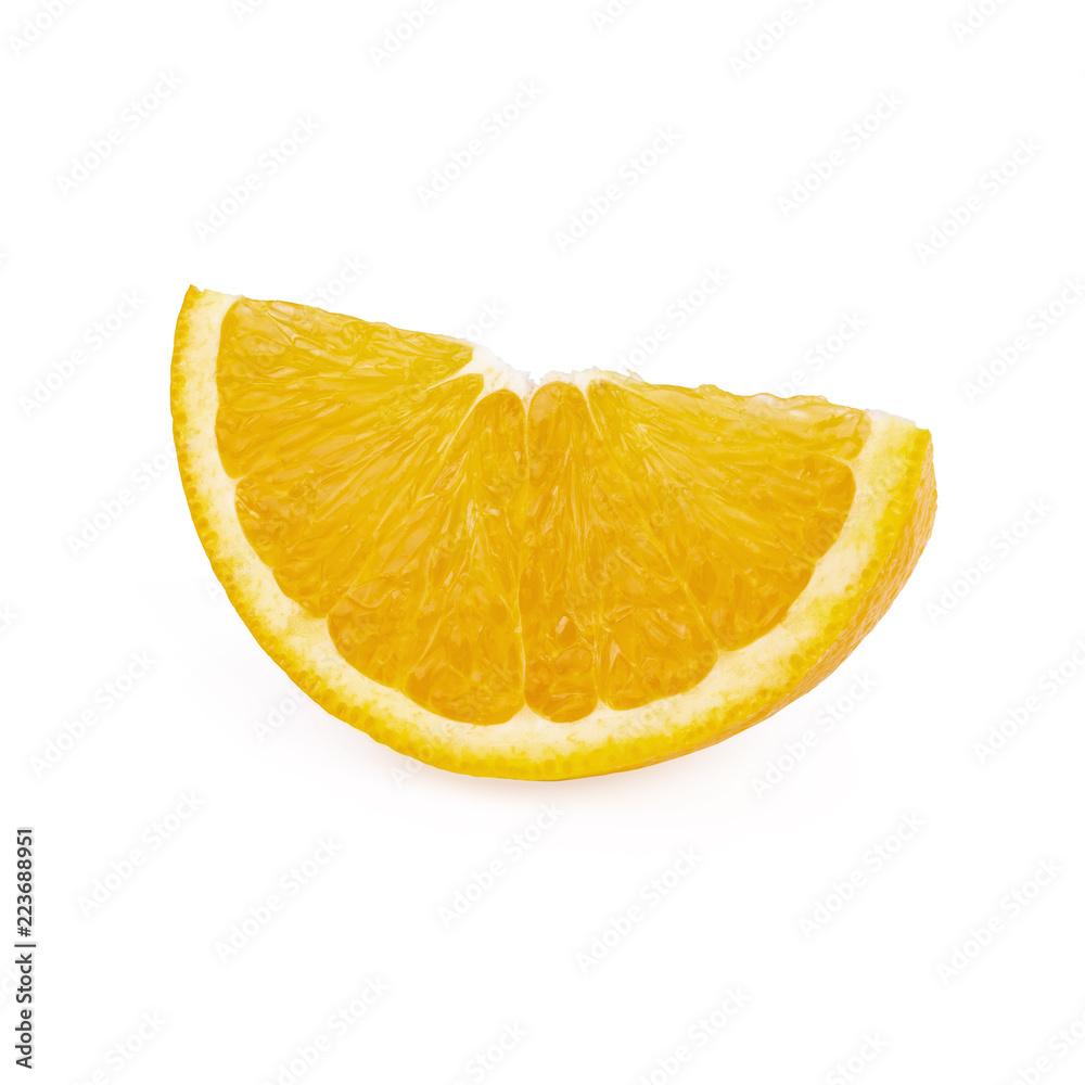 Orang slice isolate on white background. With clipping path Orang slice isolate on white background. With clipping path