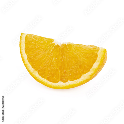 Orang slice isolate on white background. With clipping path