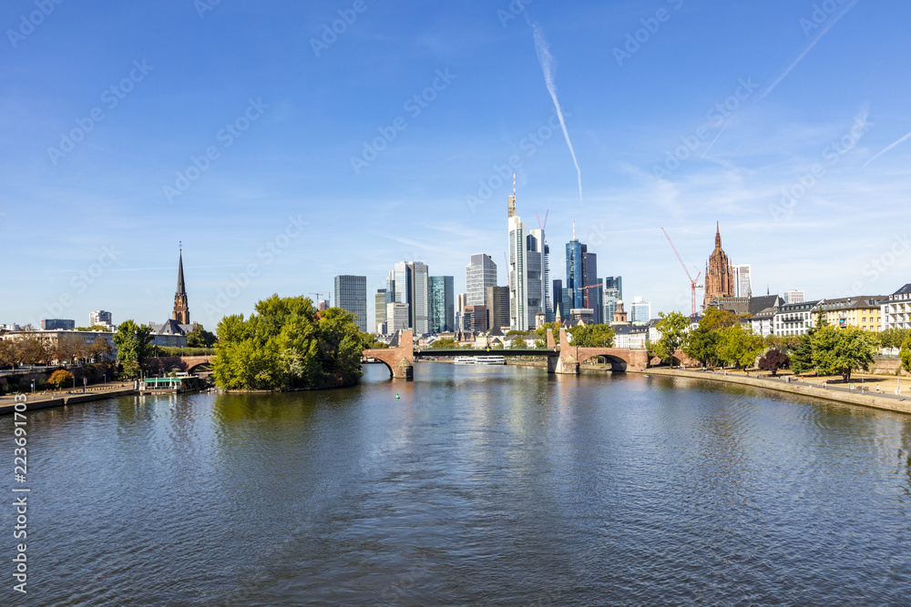 skyline of Frankfurt with river Main