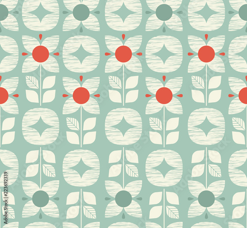 seamless retro pattern with flowers