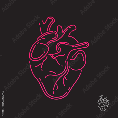 Human heart icon. Line design. Vector illustration EPS 10