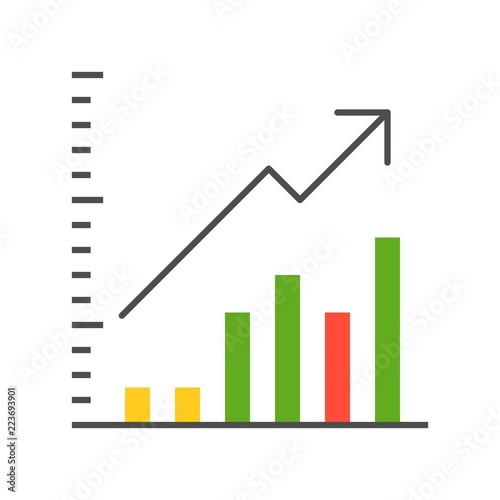 bar chart, data report icon concept