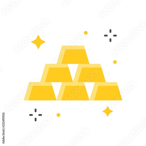 shiny gold bar icon, wealth concept