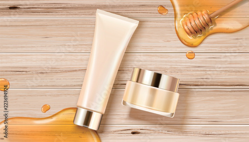 Honey skincare containers