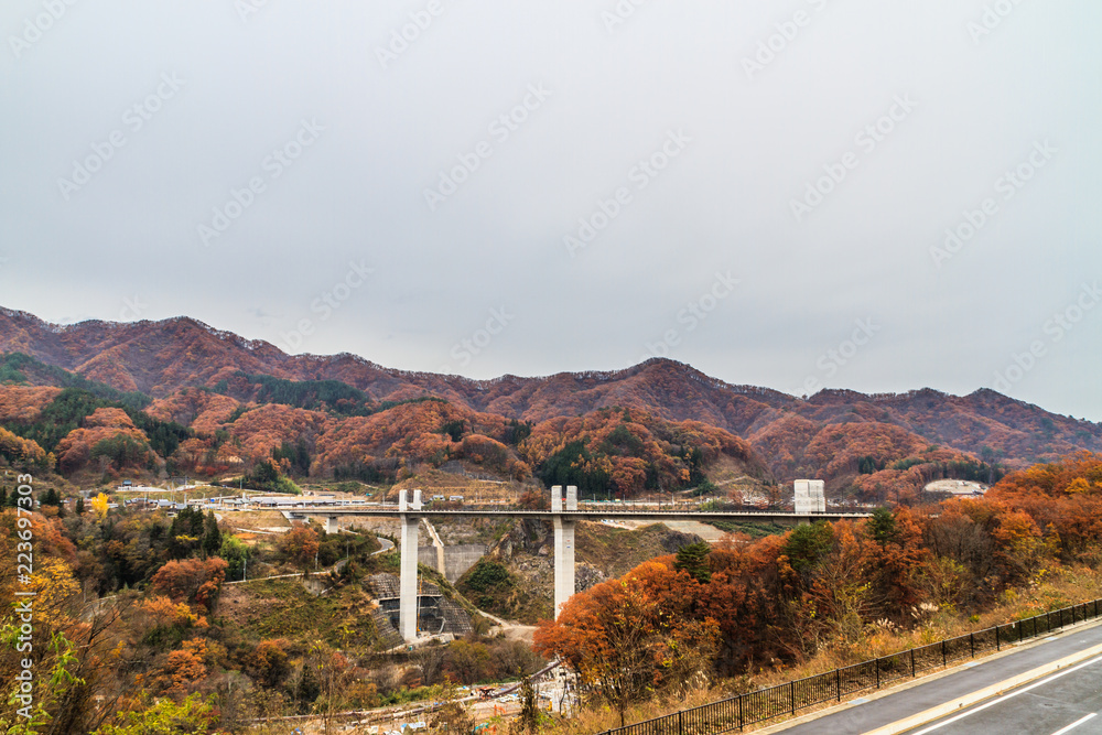 Naklejka premium 2017年秋の八ッ場ダム予定地の風景