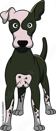 Cute American Hairless Terrier Cartoon Dog. Vector illustration of an american hairless terrier dog breed.
