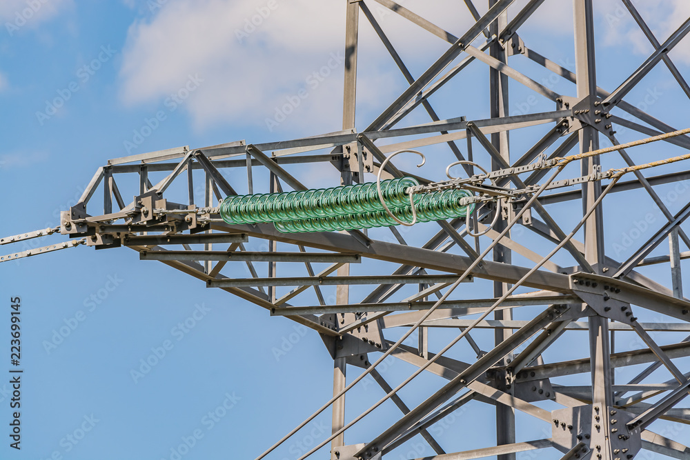 Elements of a high-voltage power line with a voltage of 330,000 volts