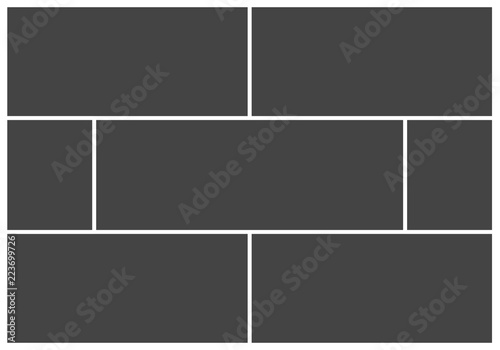 Frame for photo collage or picture vector illustration. Template frame for photo.  Layers grouped for easy editing illustration. For your design.