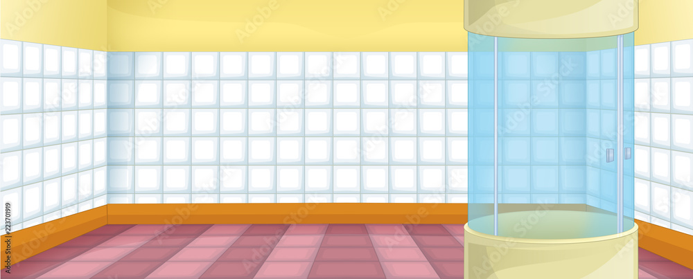 cartoon scene with colorful empty bathroom - illustration for children ...