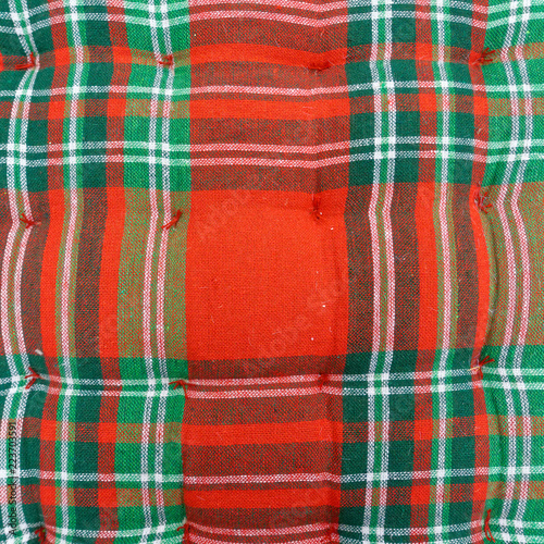 classic red green tartan fabric closeup