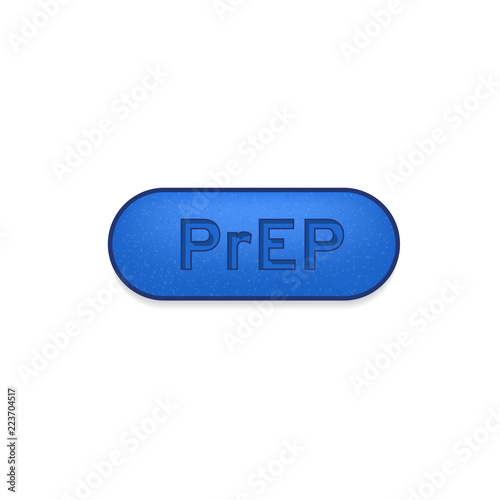 PrEP blue pill. Vector illustration isolated on white background