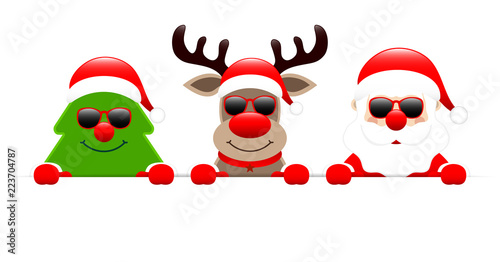 Tree, Rudolph & Santa Sunglasses Banner © Jan Engel