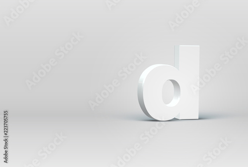 High detailed 3D font character, vector illustration