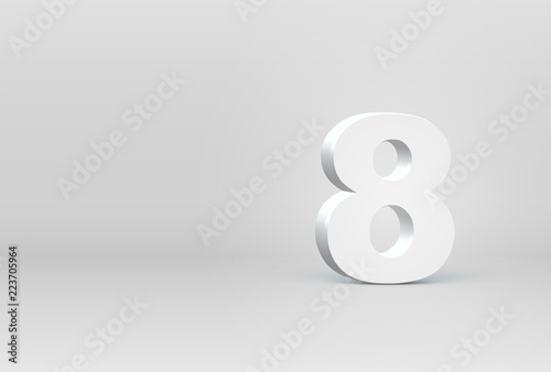 High detailed 3D font character, vector illustration