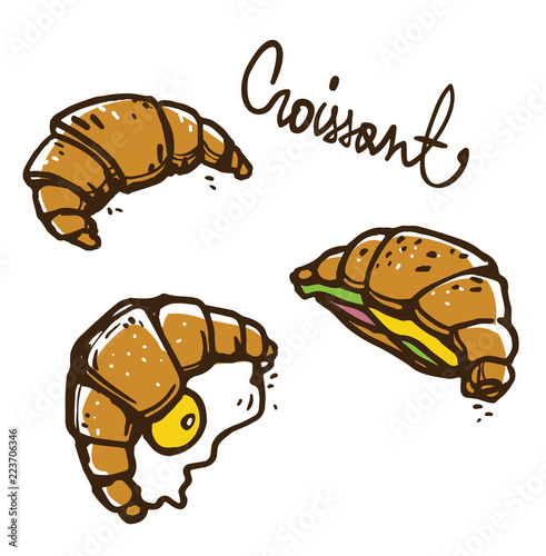 French croissants illustration.