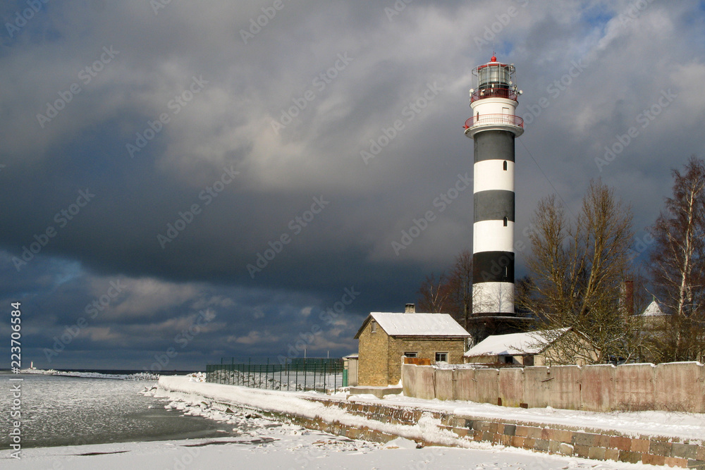lighthouse in winter