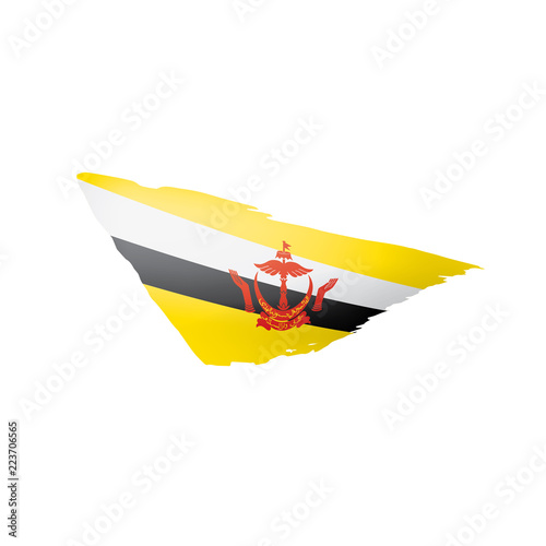 Brunei flag, vector illustration on a white background.