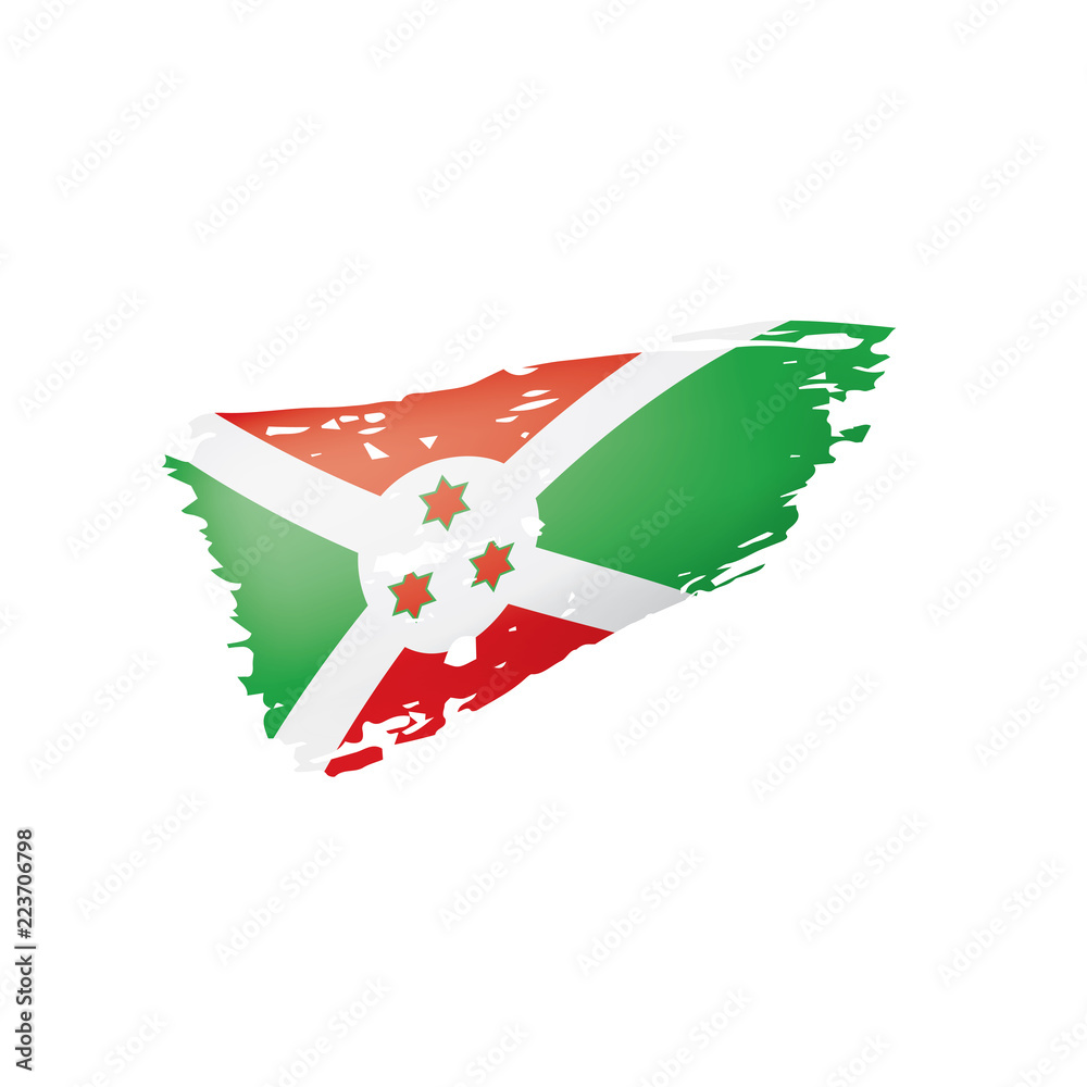 Fototapeta premium Burundi flag, vector illustration on a white background.