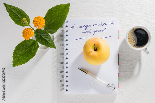 Fotografía Schreibblock mit Vorsatz zum neuen Jahr