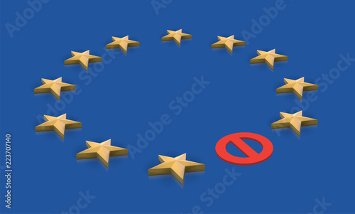 Illustration for BREXIT - Great Britain leaving the EU, vector