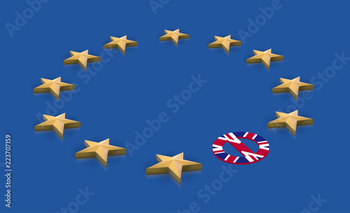 Illustration for BREXIT - Great Britain leaving the EU  vector