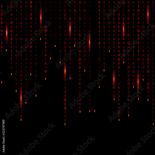 Electronic digital set, processed calculations, encrypted information, secret information. Matrix, code, time, number.