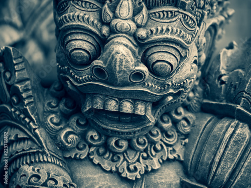 Traditional stone statues depicting demons in Bali,Indonesia