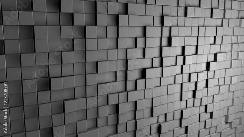 Grey Cubes Wall - 3d Render 
