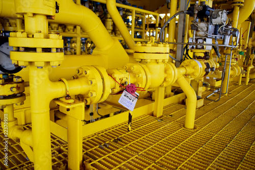 Gas process valve isolation lock out tag out,Lock closed,Lock open.