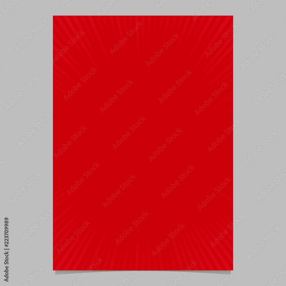 Red gradient geometrical ray burst brochure template - abstract vector page background graphic