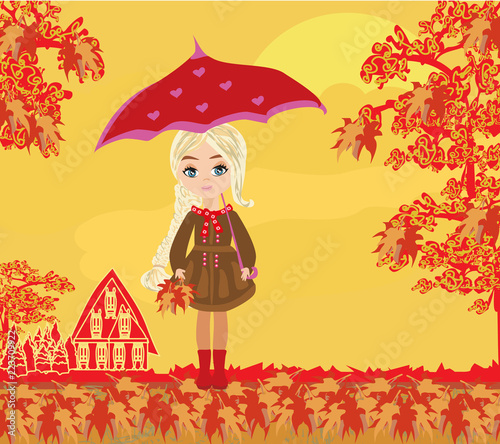 beautiful girl with umbrella