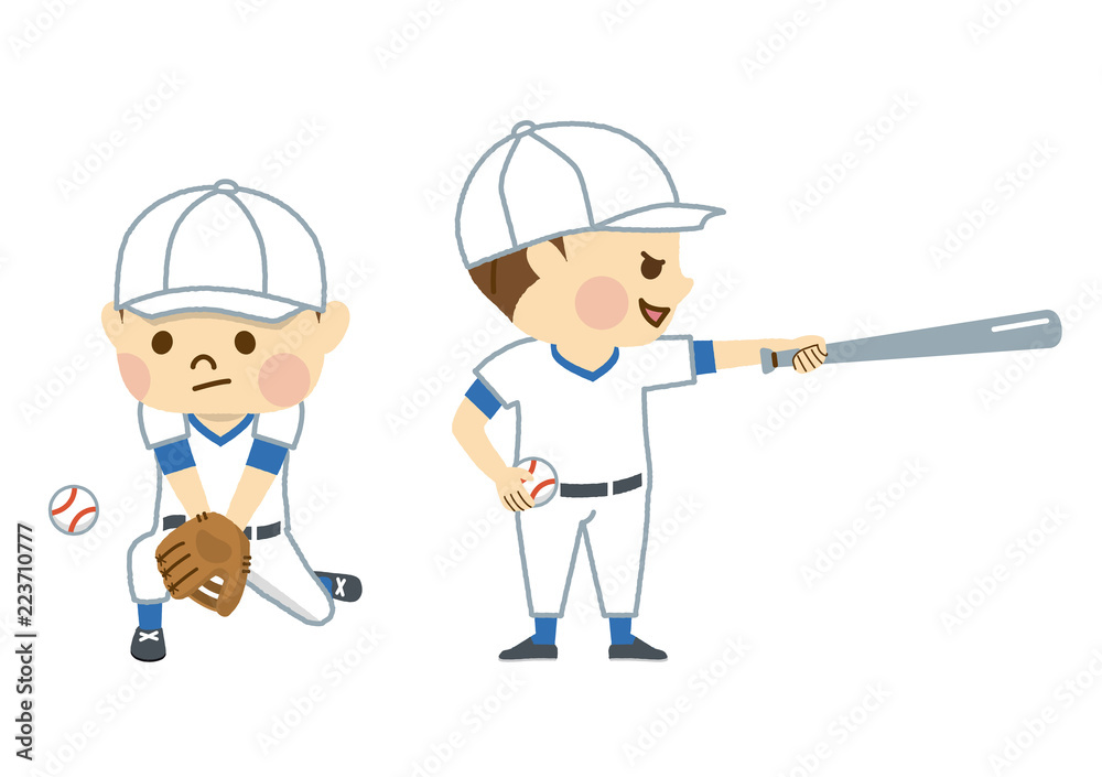 Obraz premium 野球をする男性