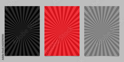 Abstract colored ray burst pattern brochure template set - vector page background design