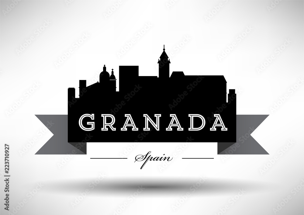 Vector Graphic Design of Granada City Skyline