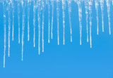 Icicles on a blue