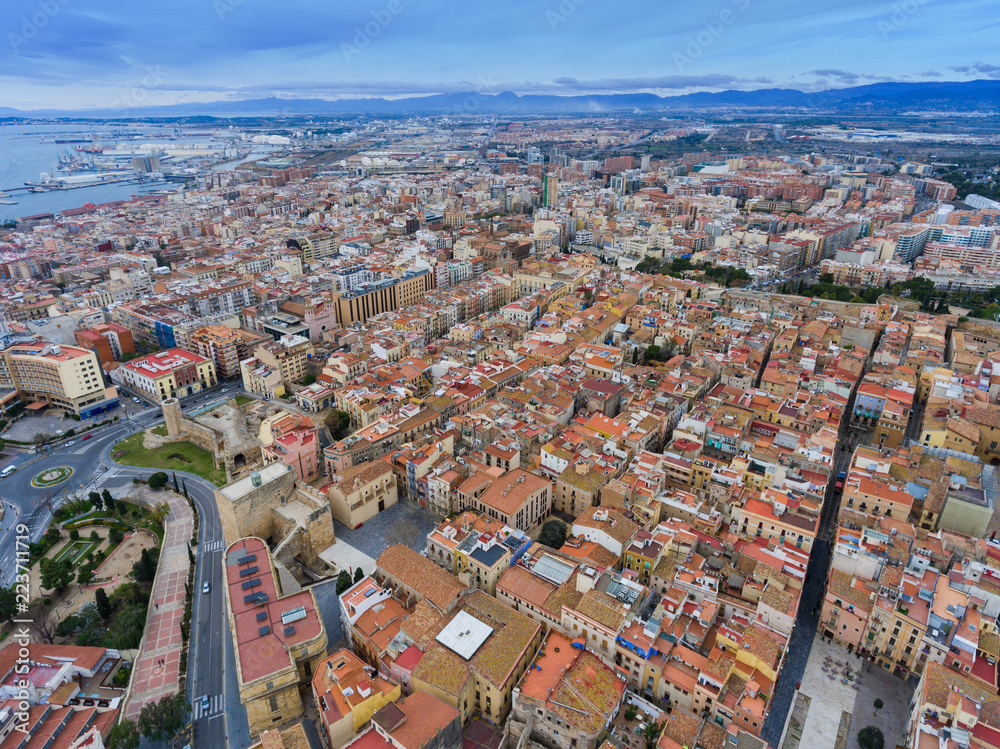 Panoramic air view of Tarragona