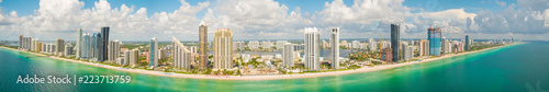 Aerial beachside panorama Sunny Isles Beach Florida