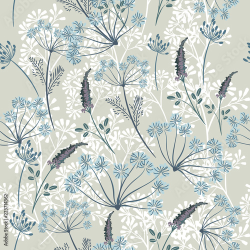 Floral vector pattern in vintage style for design