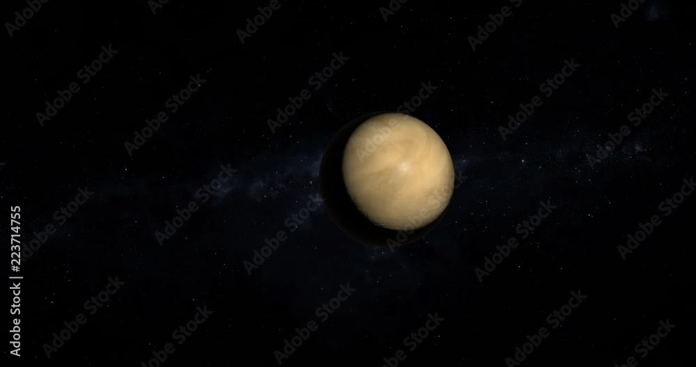 Traveling to the dead planet of Venus in our solar system, rotating in a clockwise direction.  	