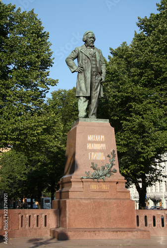 Monument to composer Mikhail Glinka in Saint-Petersburg
