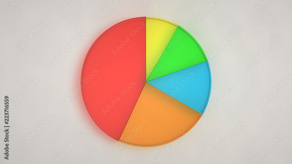 Fototapeta premium Glass pie chart on white background