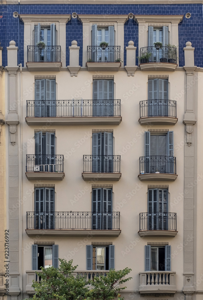 pattern facades balcony in barcelona