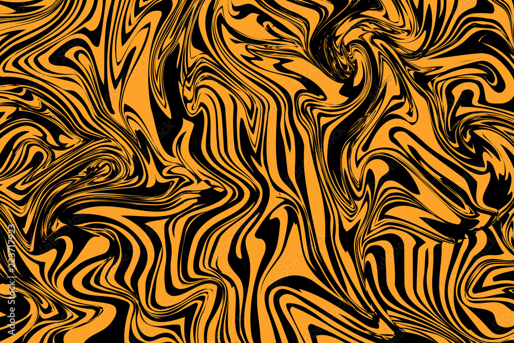 Fototapeta premium Black and orange background. Marble texture.
