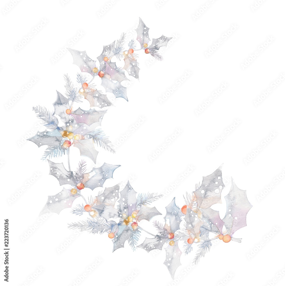 クリスマスリース 半月 柊 Stock イラスト Adobe Stock クリスマスリース 半月 柊 Stock イラスト Adobe Stock