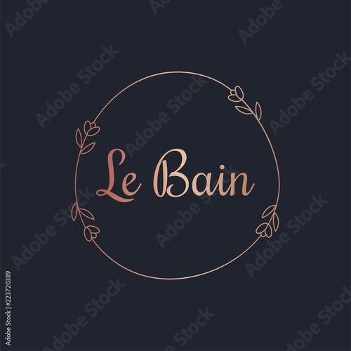 Photo Beautiful decorative Le Bain label vector