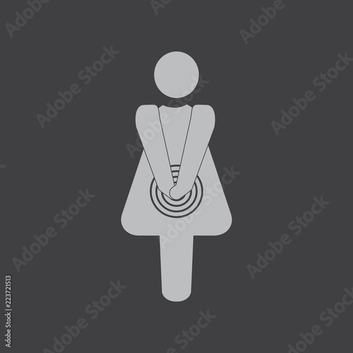 Vaginal itching female icon. Medicine or antibiotic side effect. Women health problem concept
