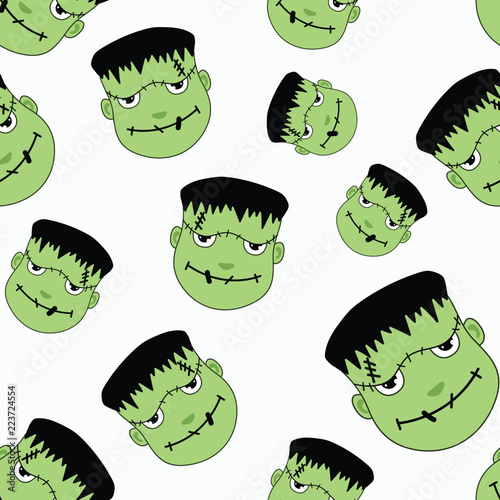 fun frankenstein halloween pattern